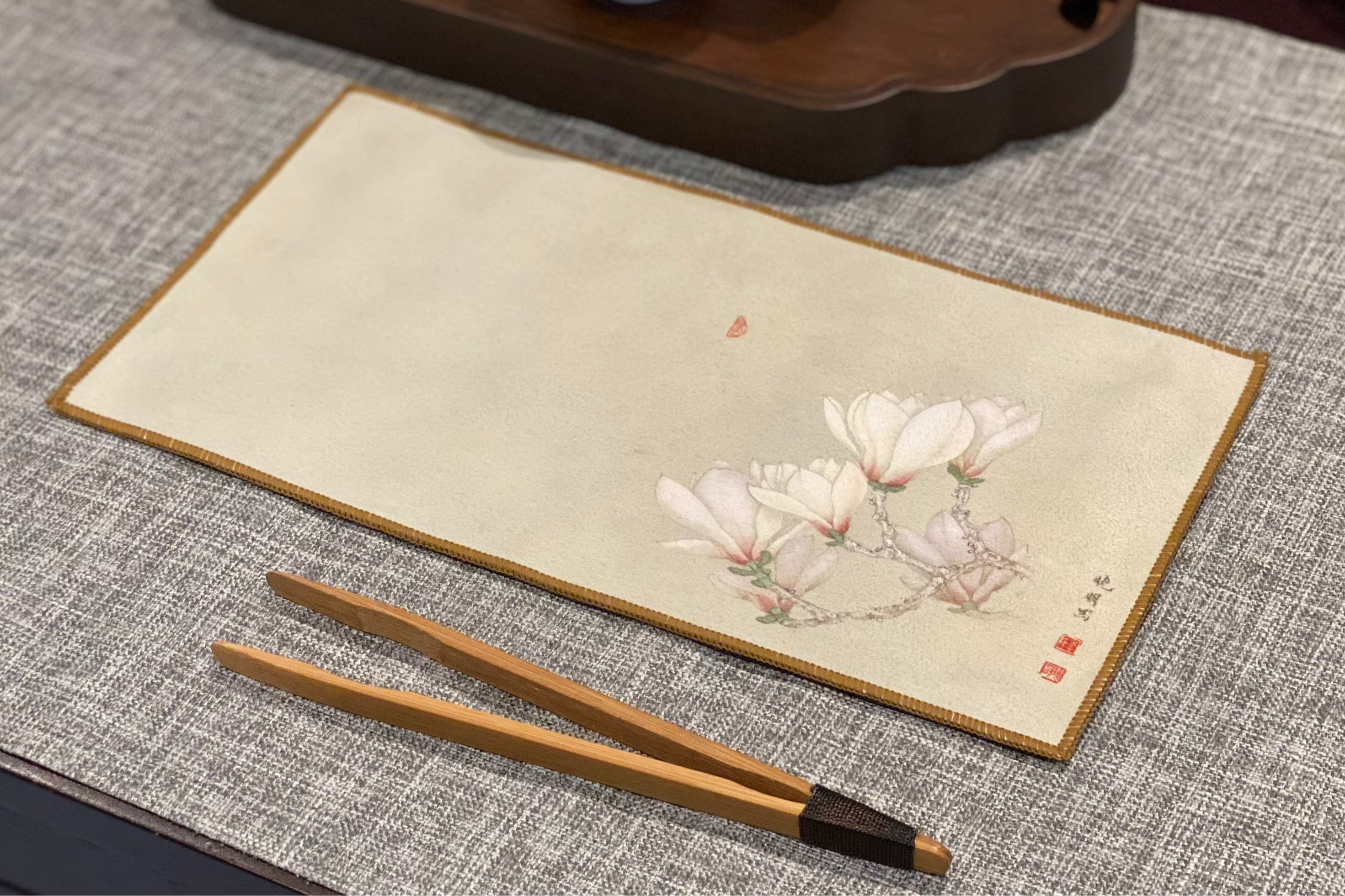 Tea Towel - Fragrant Jade Magnolia 青香玉蘭