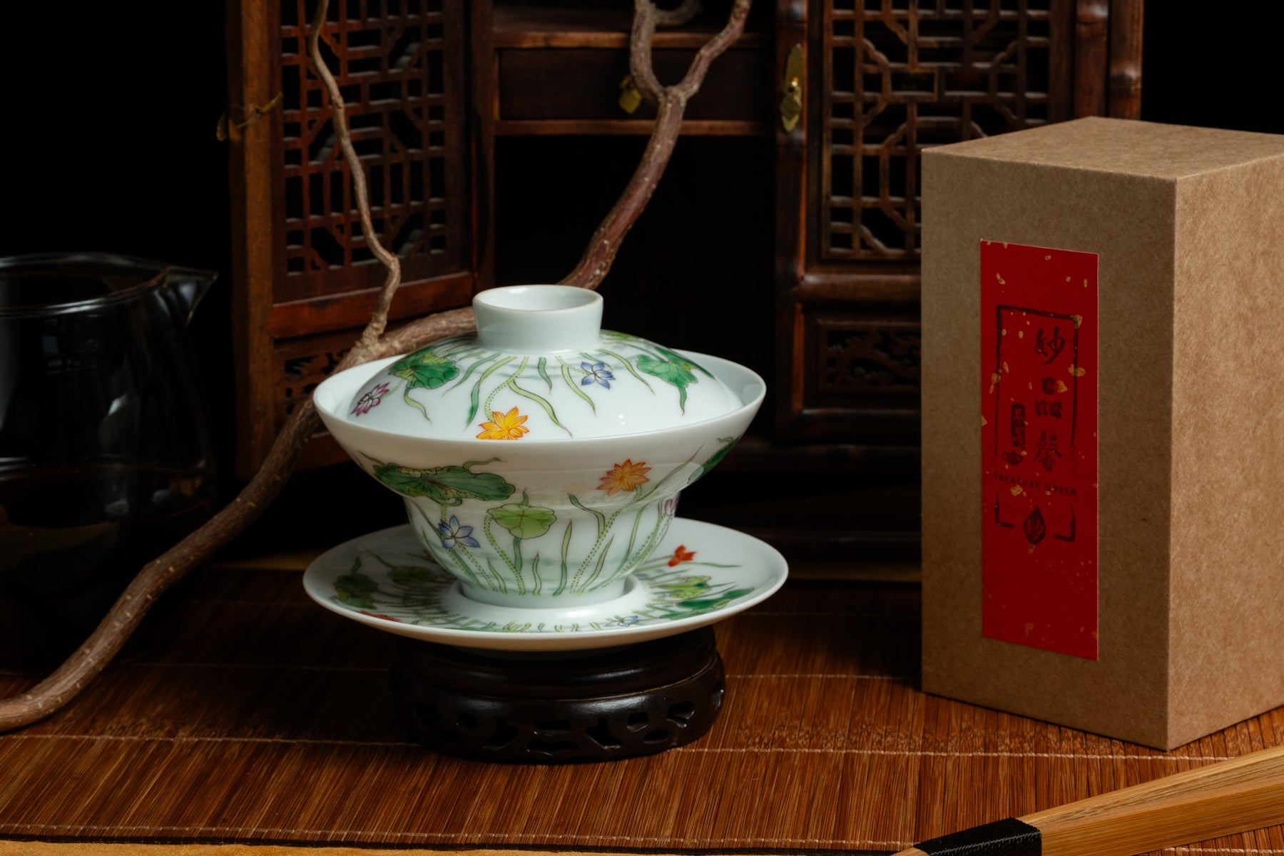 Jingdezhen Lotus Dance Gaiwan 景德鎮 蓋碗