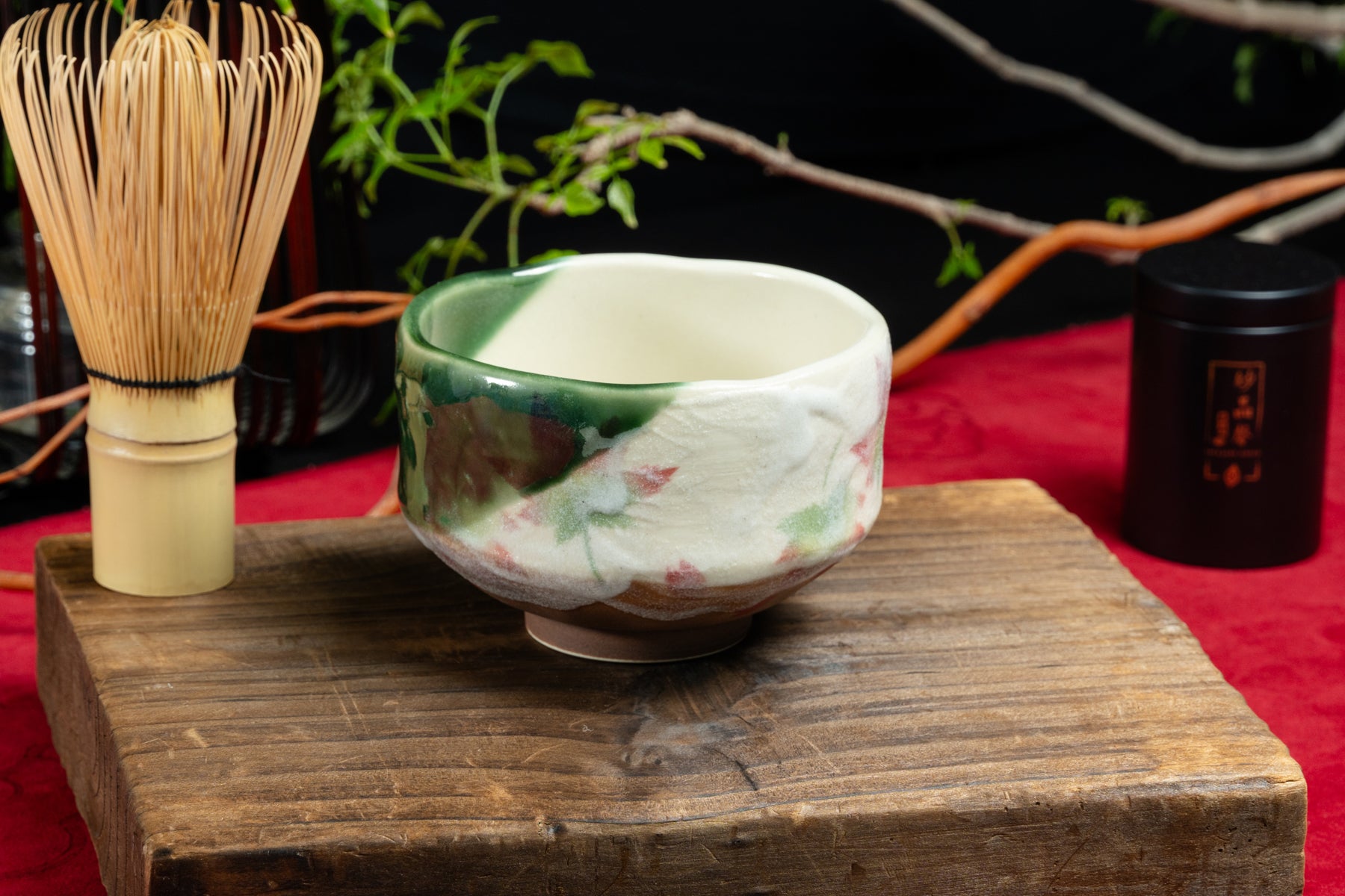 Matcha Bowl - Red Maple Leaf 紅色楓葉
