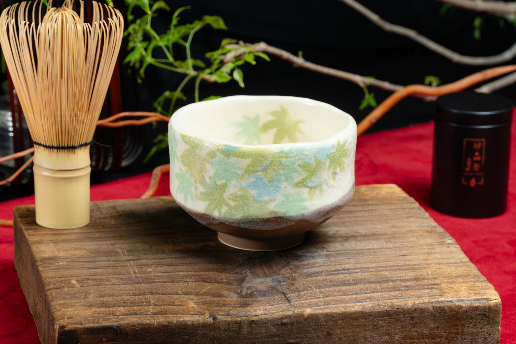 Matcha Bowl - Green Maple Leaf 綠色楓葉