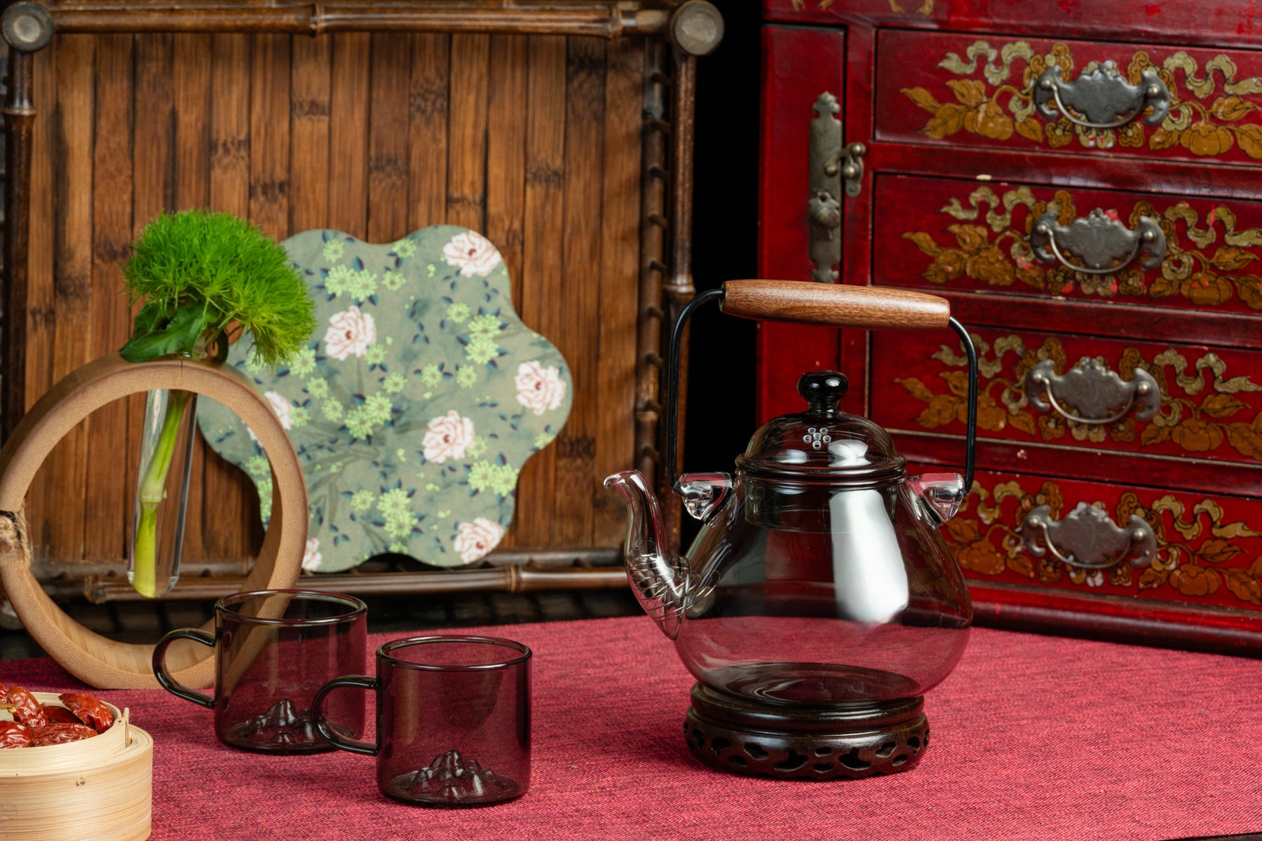 Ebony Glass Teapot 透黑梨型黑檀木玻璃壺