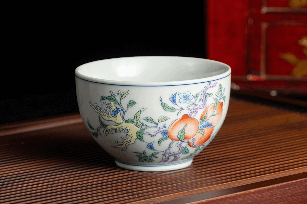 Longevity Peach Gaiwan Ceremonial Tea Set 傳統壽桃茶具套裝