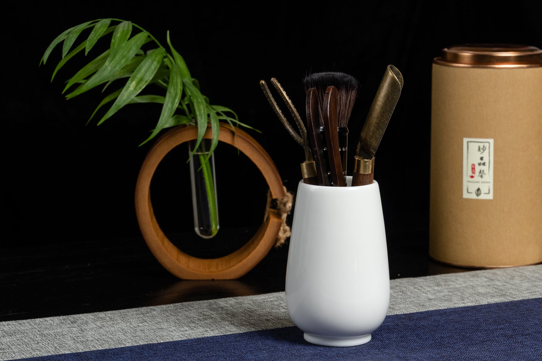 White Porcelain Six Scholar Utensil Set 白瓷六君子