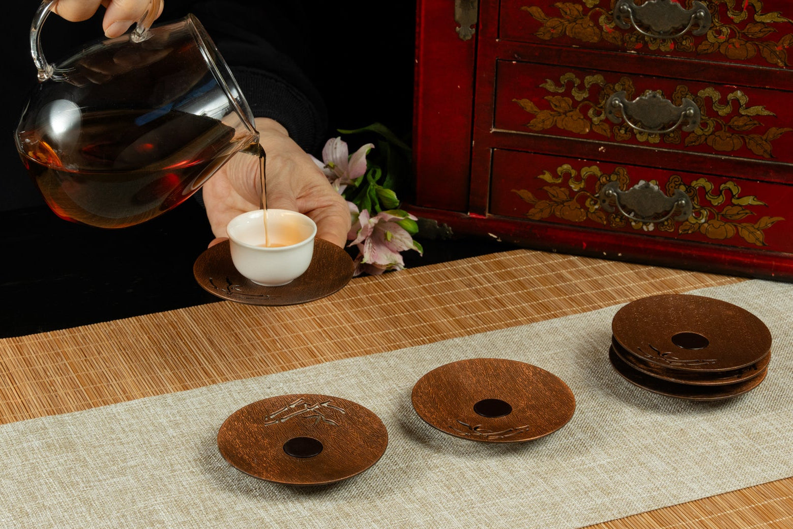Tea Ceremony Coaster 禪意茶杯墊 - Antique Bronze
