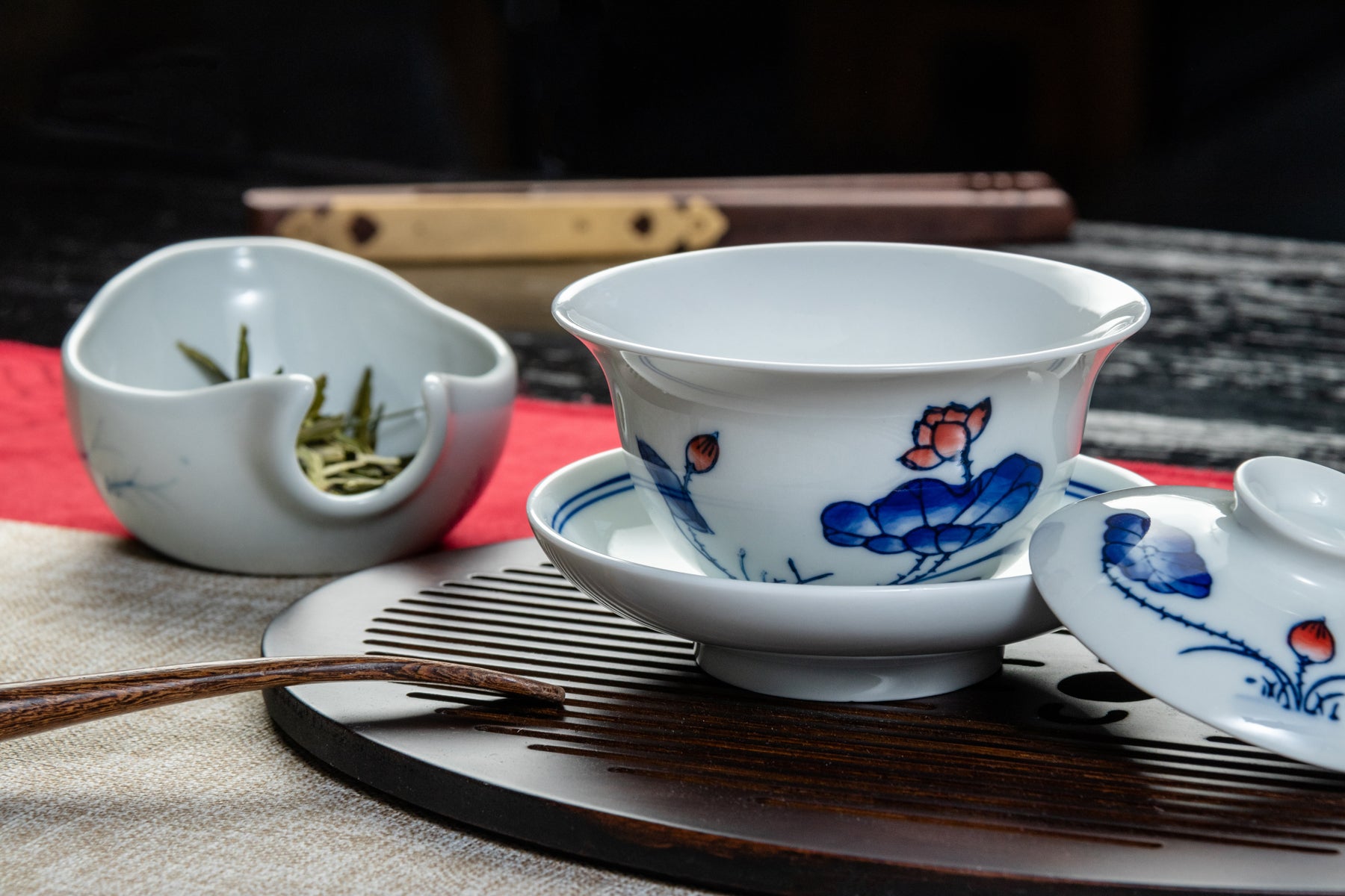 Fortune Lotus Jingdezhen Porcelain Gaiwan