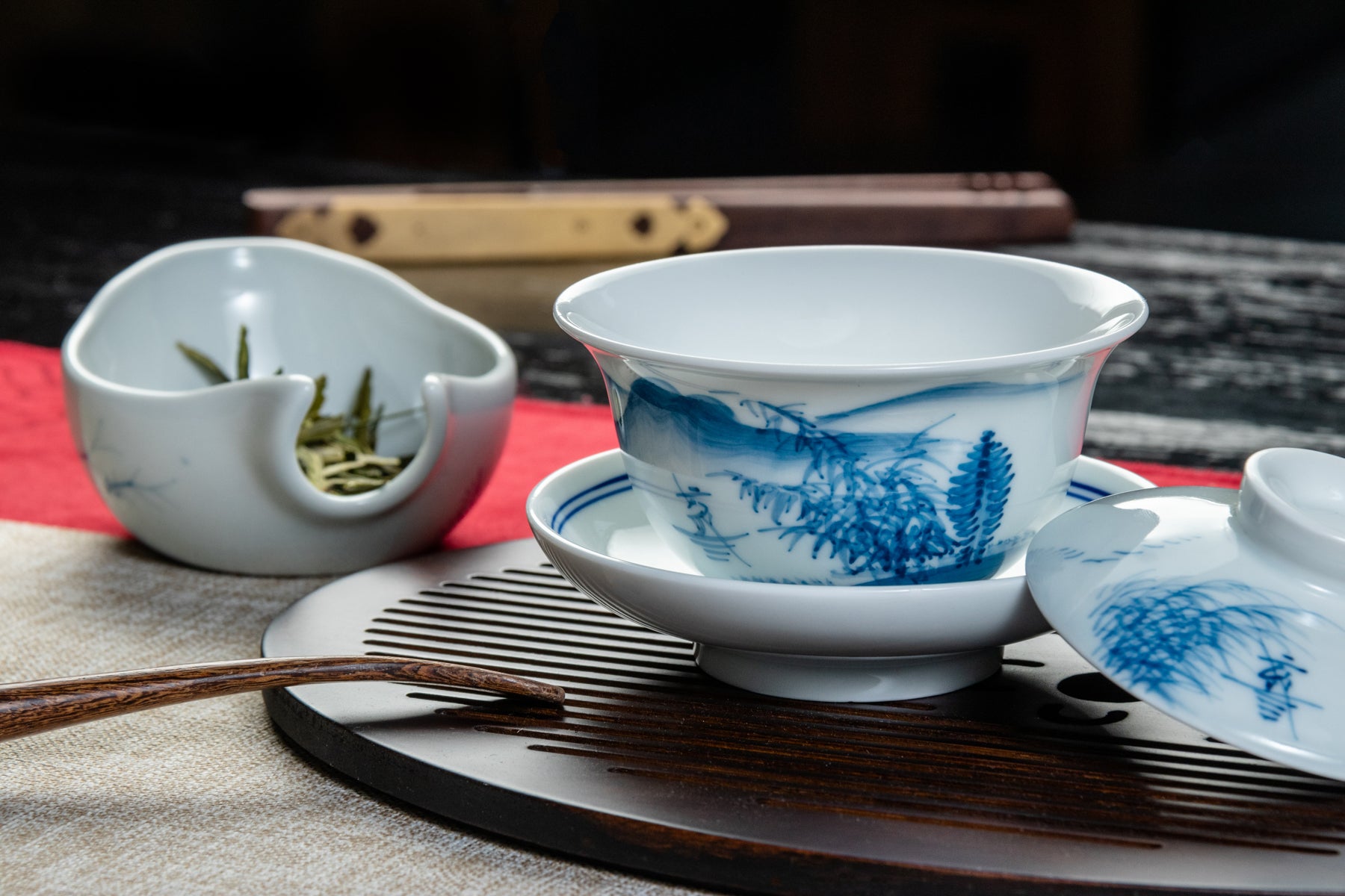 Porcelain on sale Gaiwan Tea Set with Landscape