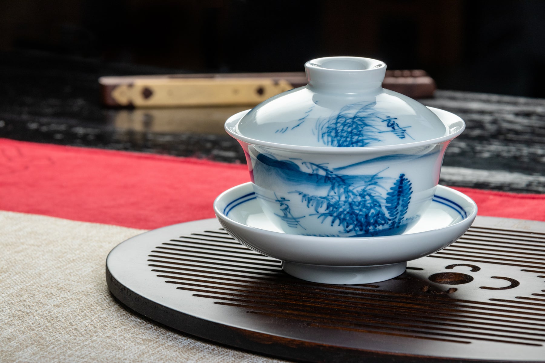 Fortune Landscape Porcelain Gaiwan