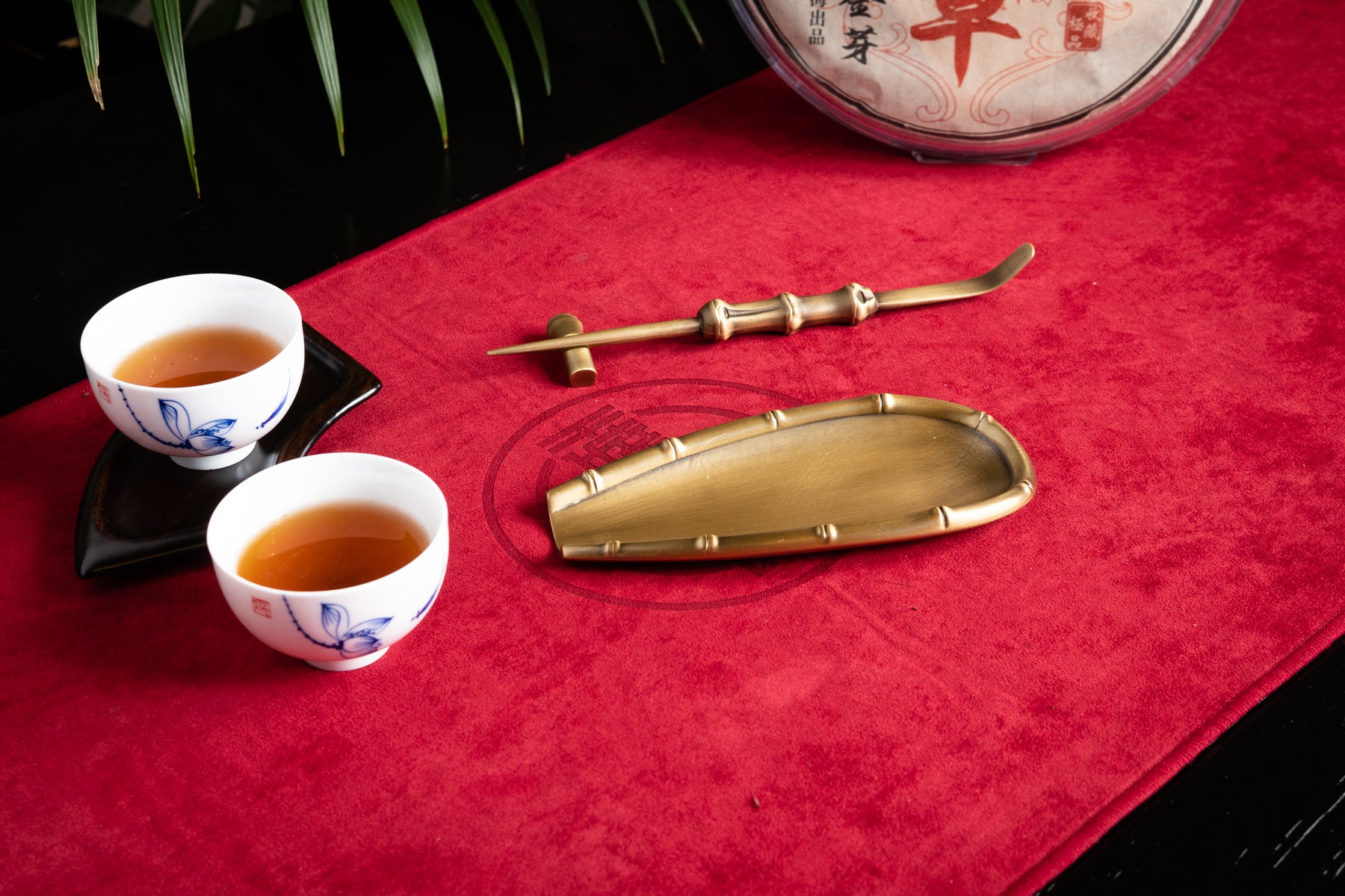 Brass Caddy Spoon Set with Dispenser