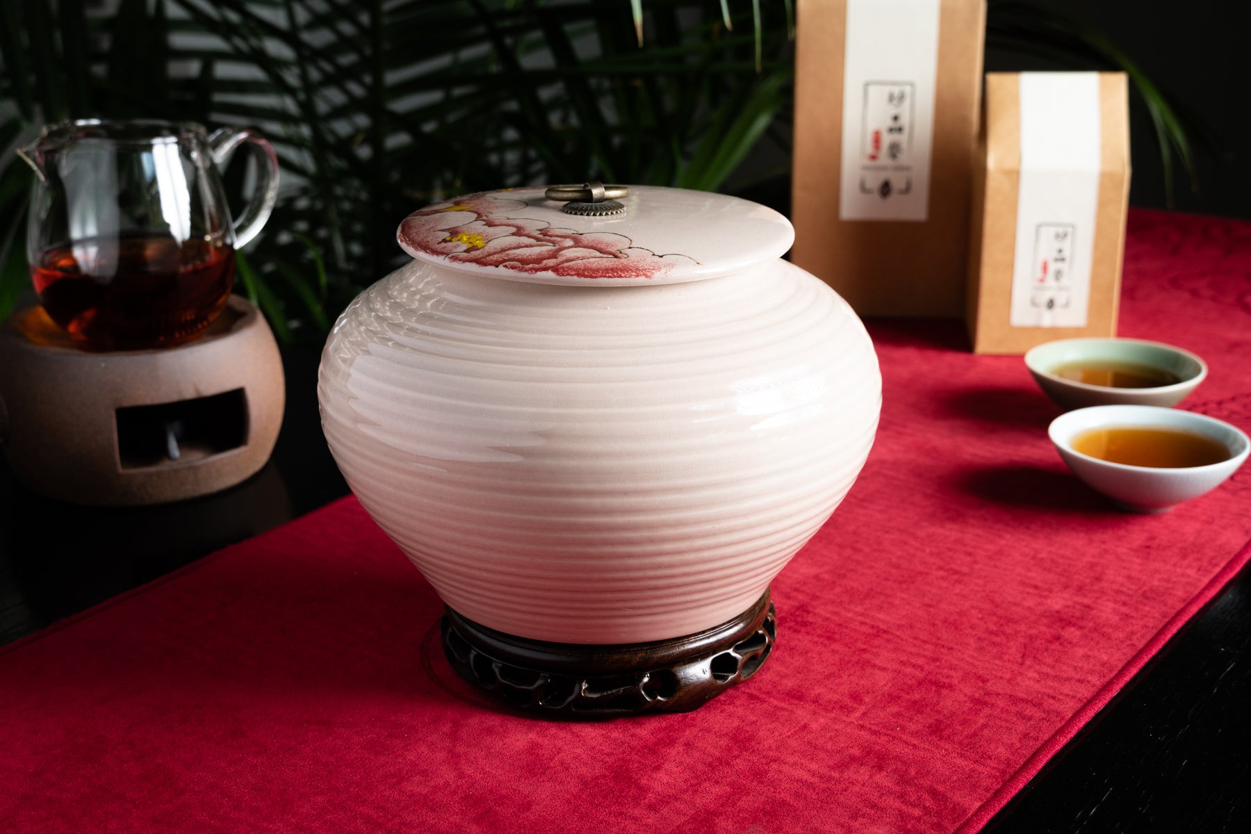 Tea Canister (Caddy) Lid w/ Flowers