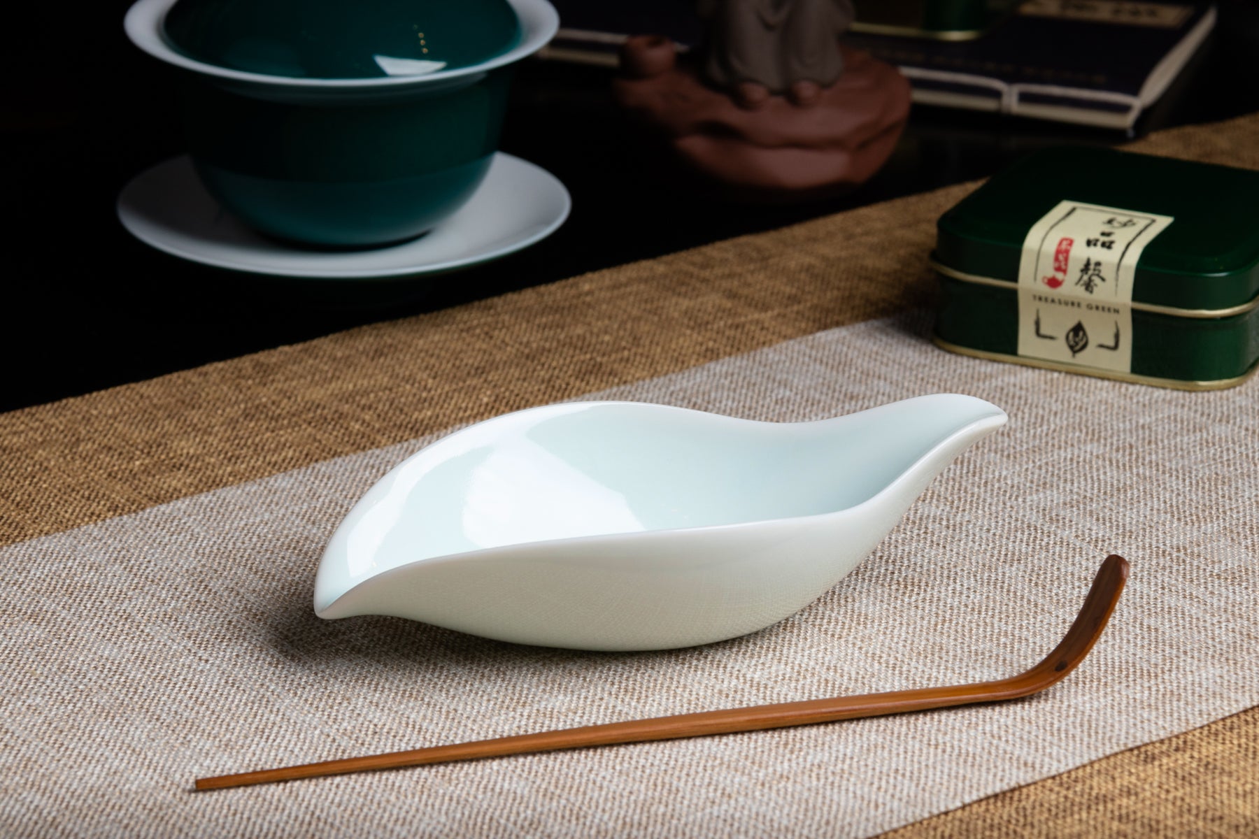 Tea Plate Set - Plum 葉影茶則 梅子綠