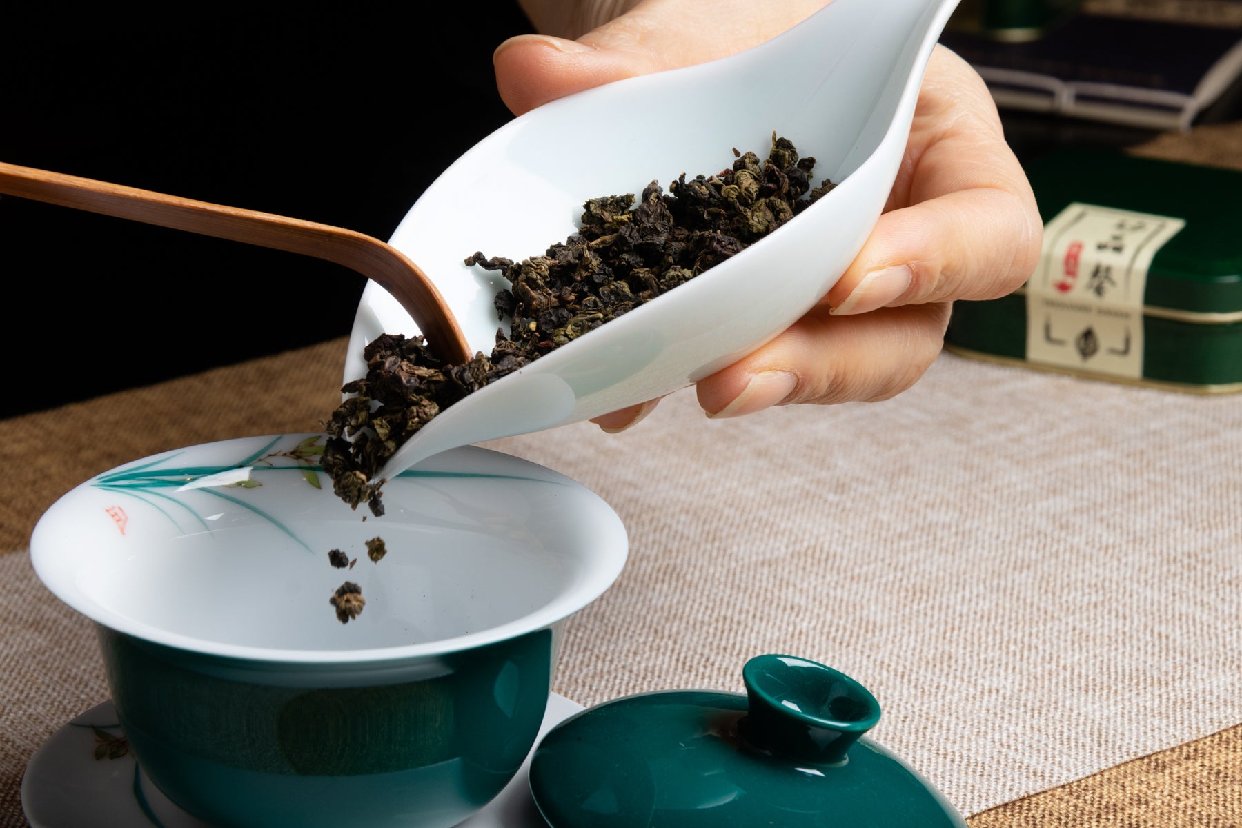 Tea Plate Set - Plum 葉影茶則 梅子綠