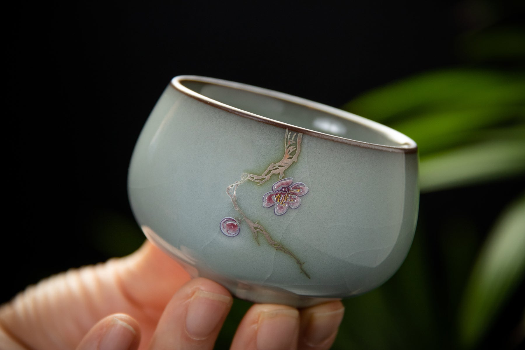 Cherry Blossom White Cup 官窑月白陶瓷杯