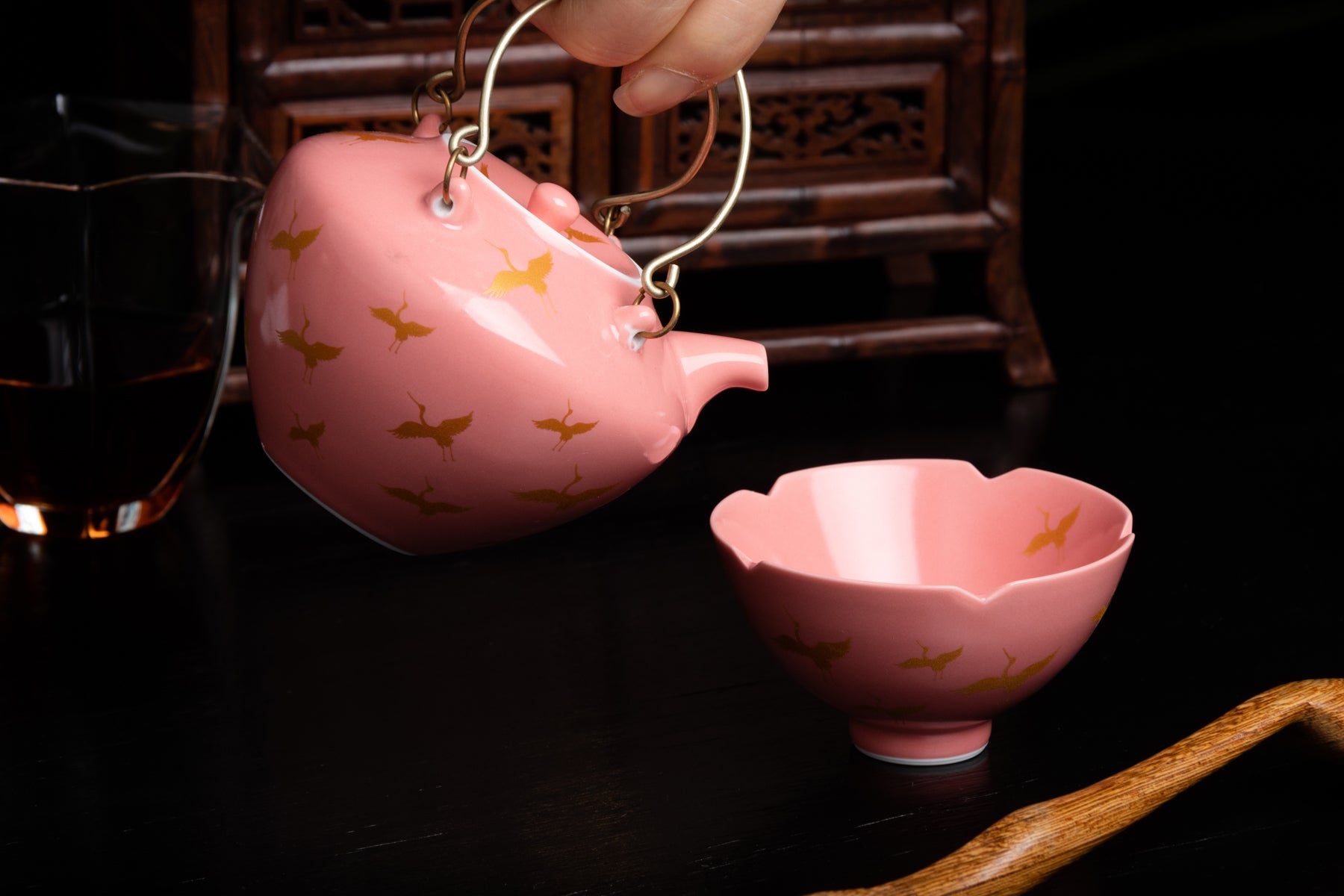 Pink Lady Glazed Teapot 桃红釉茶壶