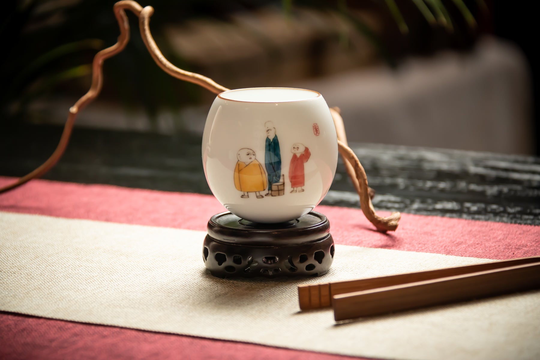 The Story Of The Three Monks Jingdezhen Tumbler Cup 三個和尚的故事