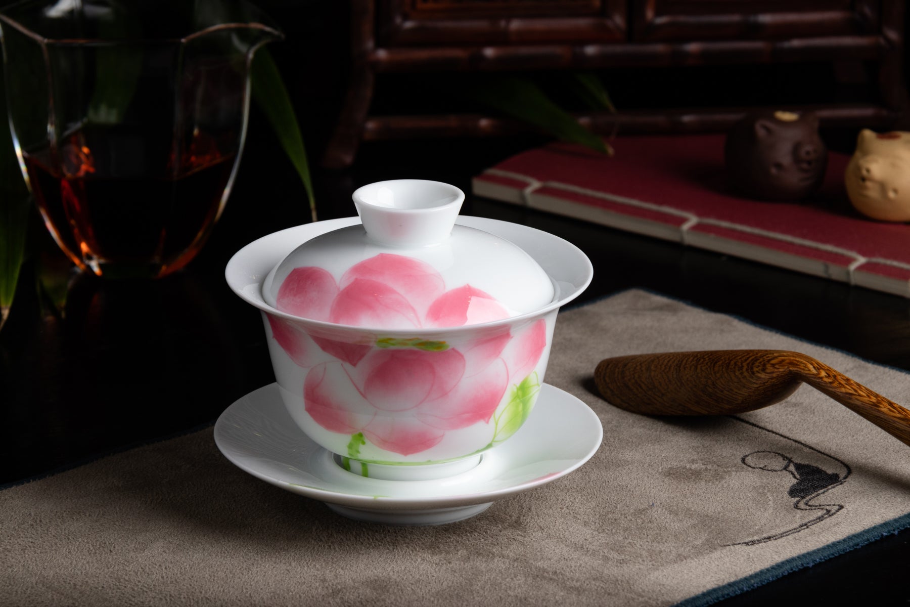 Lotus Gaiwan 手绘荷花三才盖碗