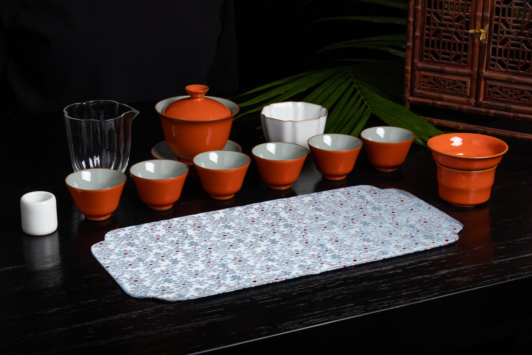 Coral Rouge Ru Yao Tea Set 高端珊瑚紅汝窯套裝