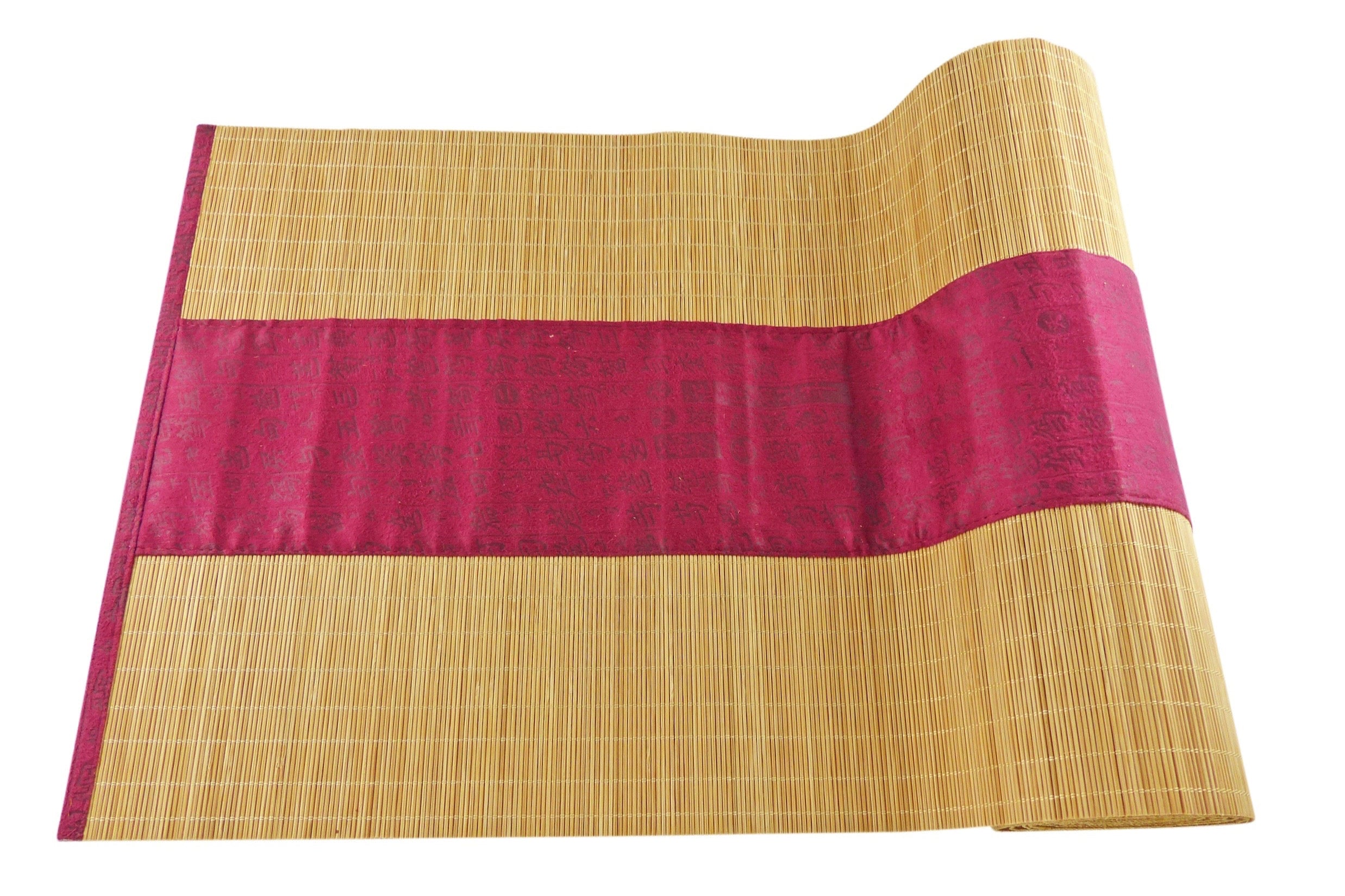 Bamboo Table Runner - Red Center Stripe