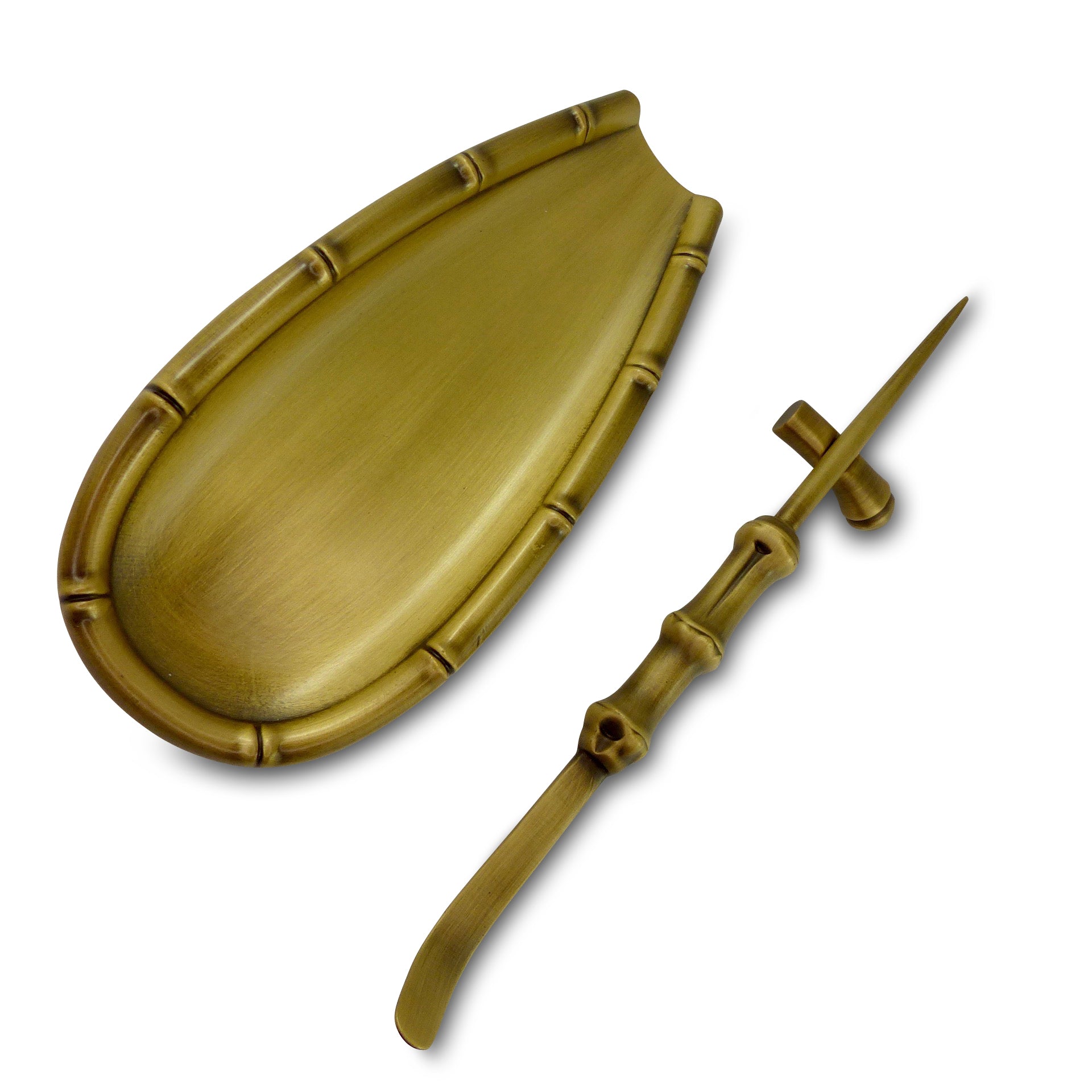 Brass Caddy Spoon Set with Dispenser