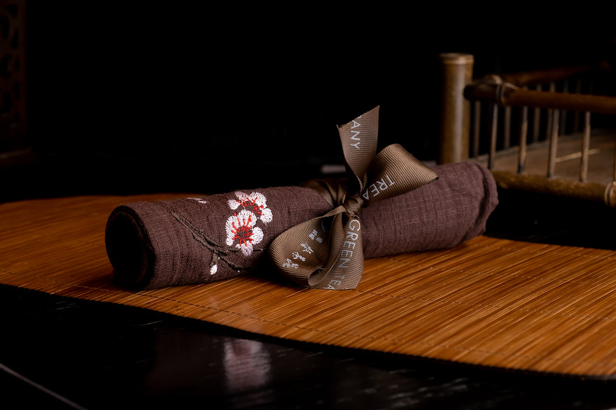 Tea Towel Cherry Blossom (Brown) Linen