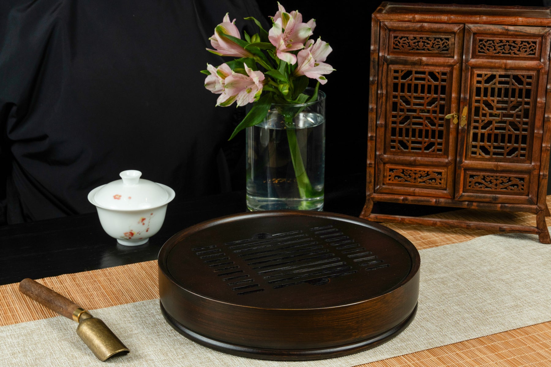 Harmony Round Bamboo Tea Tray 花好月圓竹製茶盤 (S)