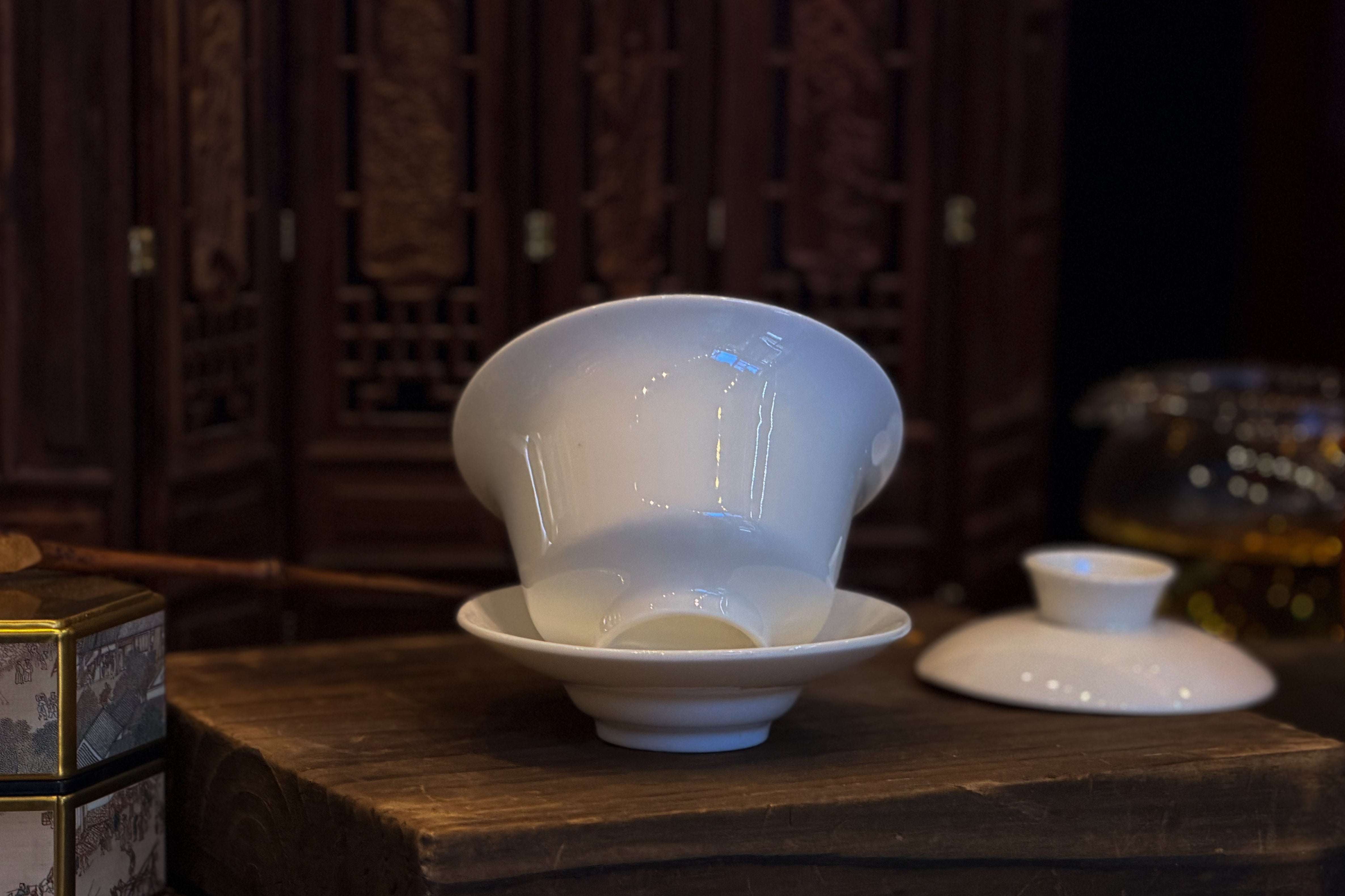 White Porcelain Gaiwan L 白瓷三才大蓋碗