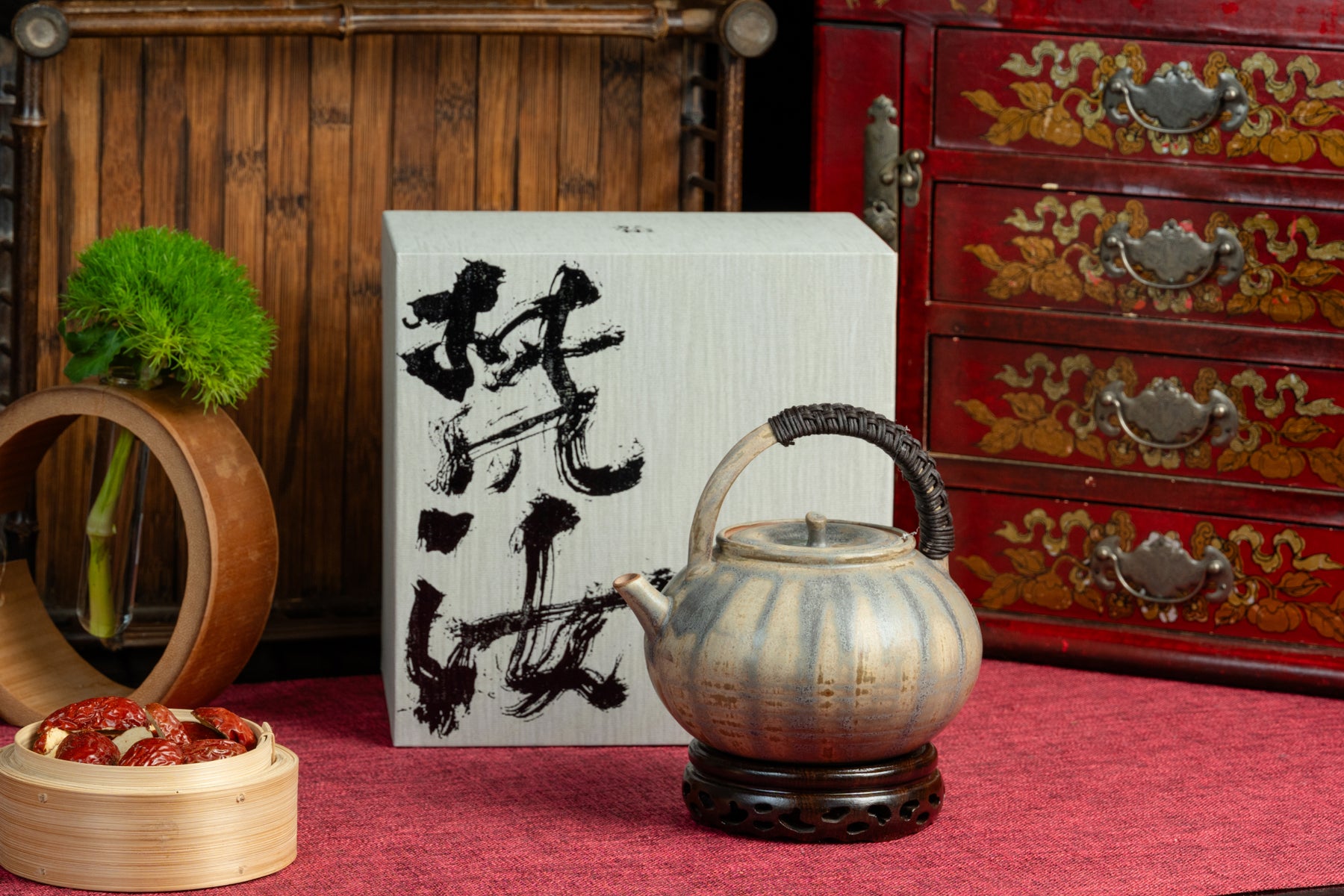 Fan Ru Joseon Blue-Grey Vine-Wrapped Teapot 梵汝李朝青灰藤編提梁壺