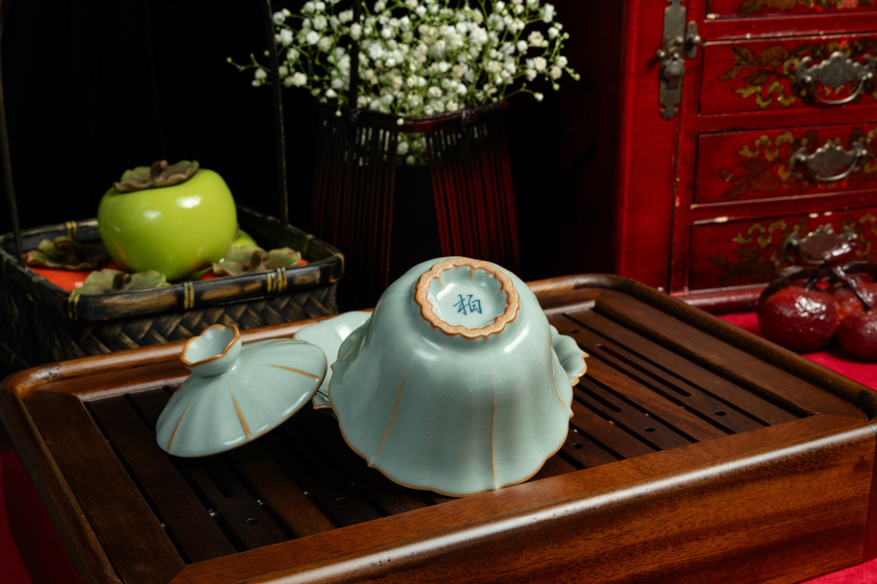 The Sunflower - Green Gaiwan 汝窯豆青葵花蓋碗