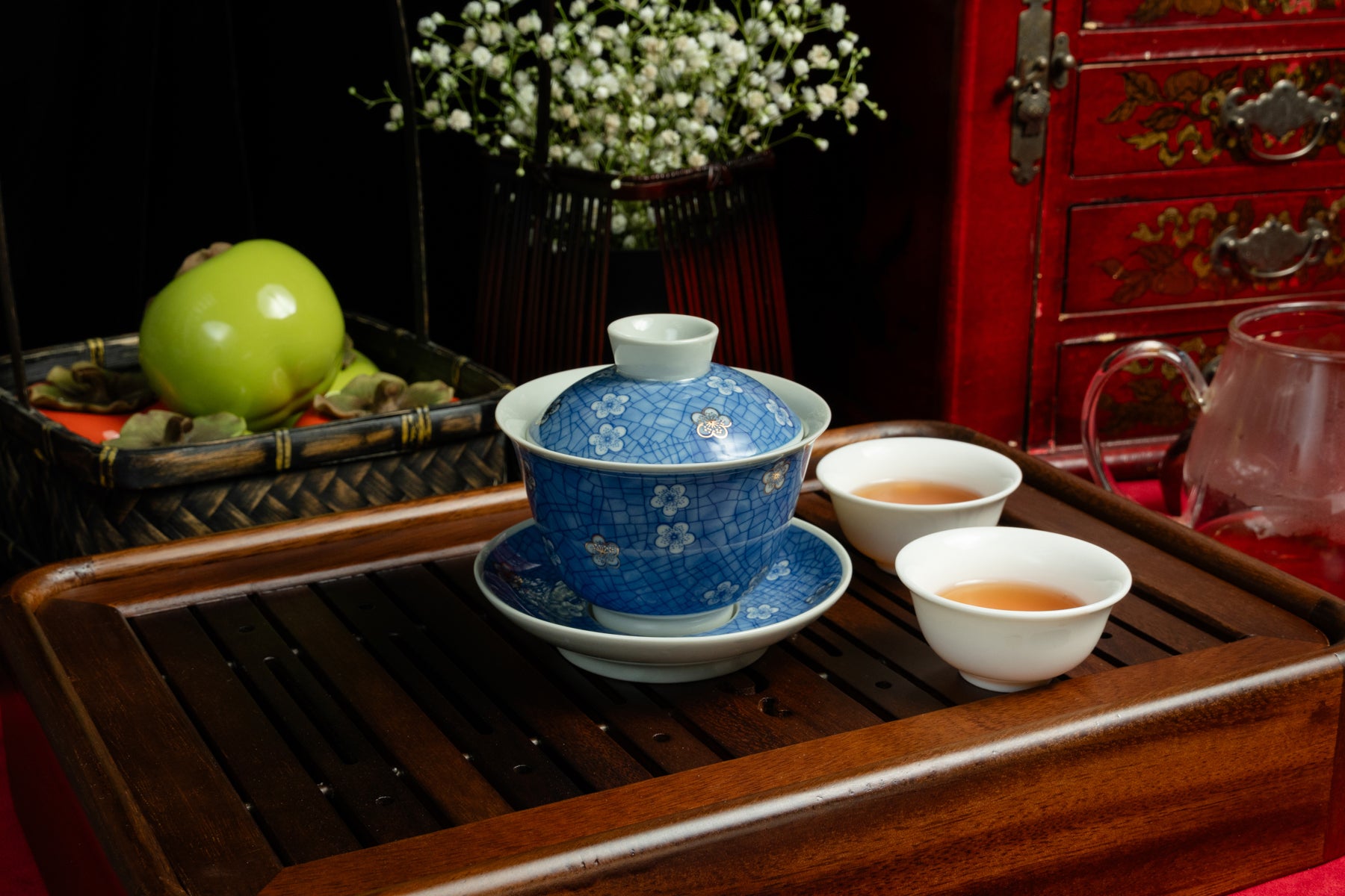 Plum Blossom White Glazed Gaiwan 冰白釉冰梅蓋碗