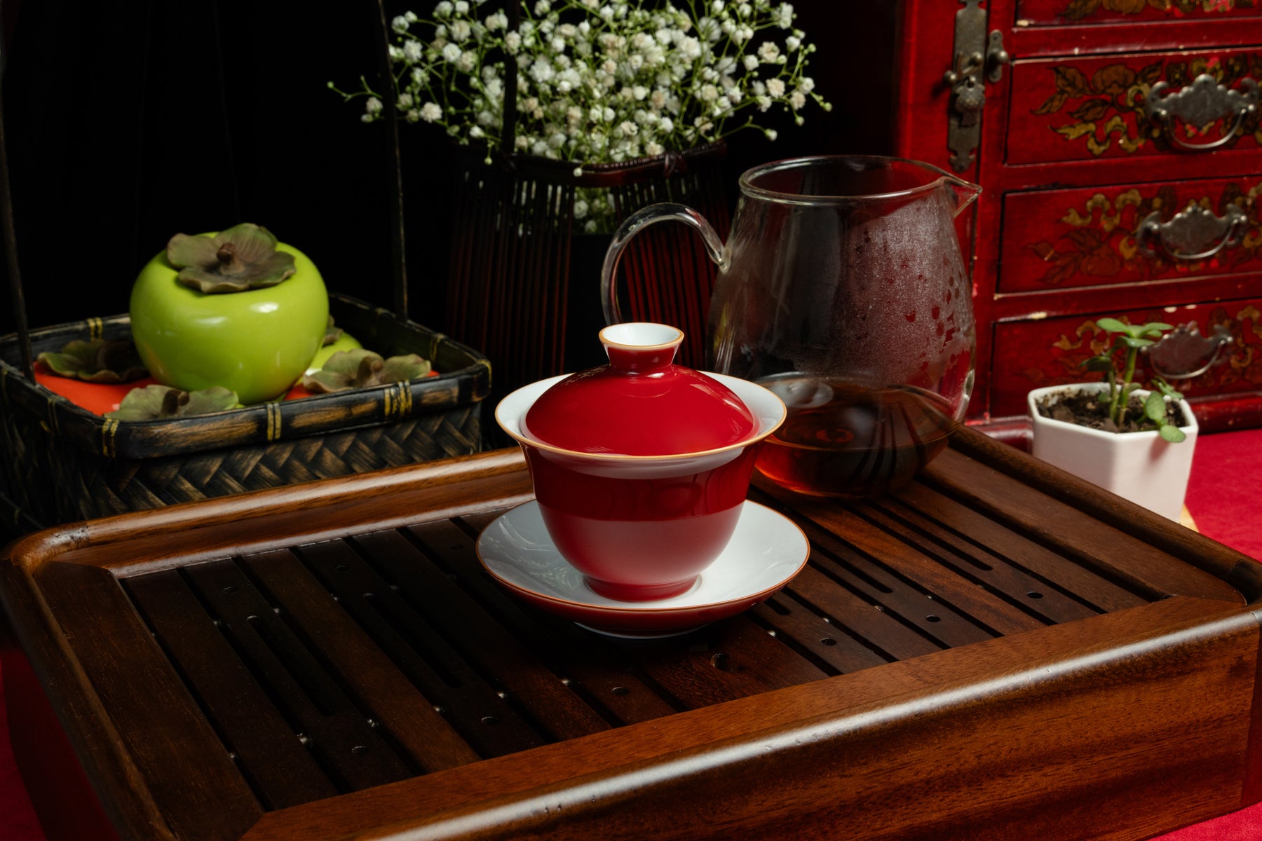 Glossy Red Gaiwan 霁紅初心蓋碗