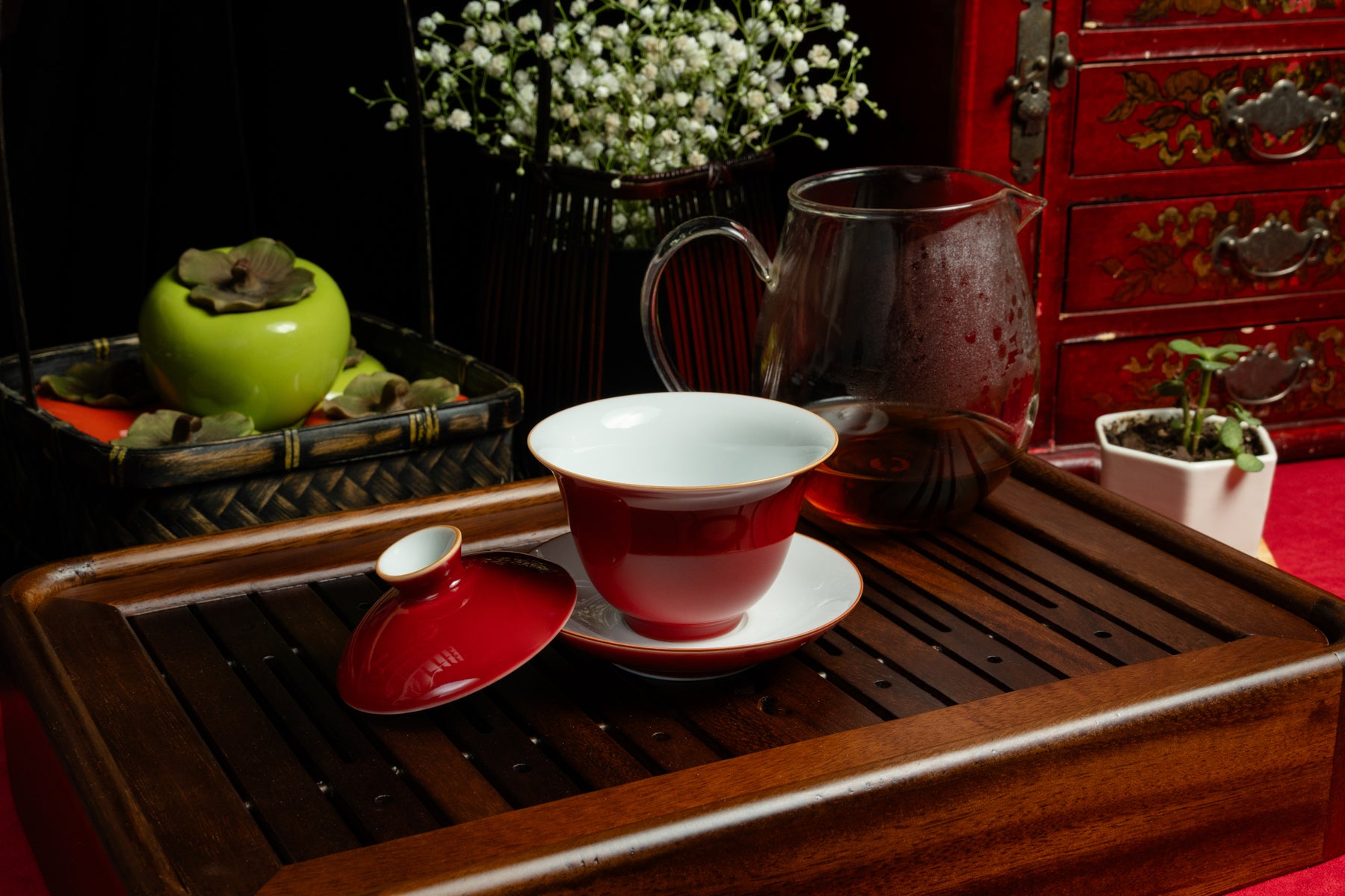 Glossy Red Gaiwan 霁紅初心蓋碗