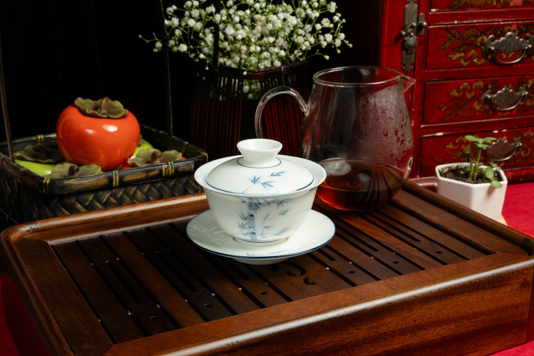 Bamboo Love Hand-Painted Gaiwan 手繪竹子懸停蓋碗