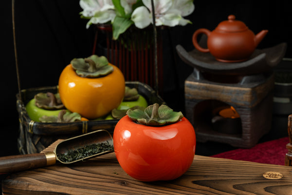 Persimmon Canister (Gold) 茶叶罐柿子(金)