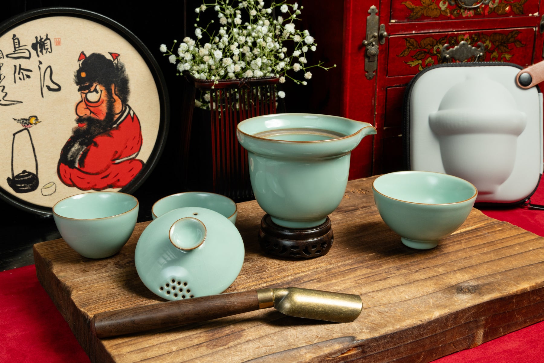 Joy of the Sky Ru Ware Portable Tea Set 汝窯天青喜樂旅行套裝