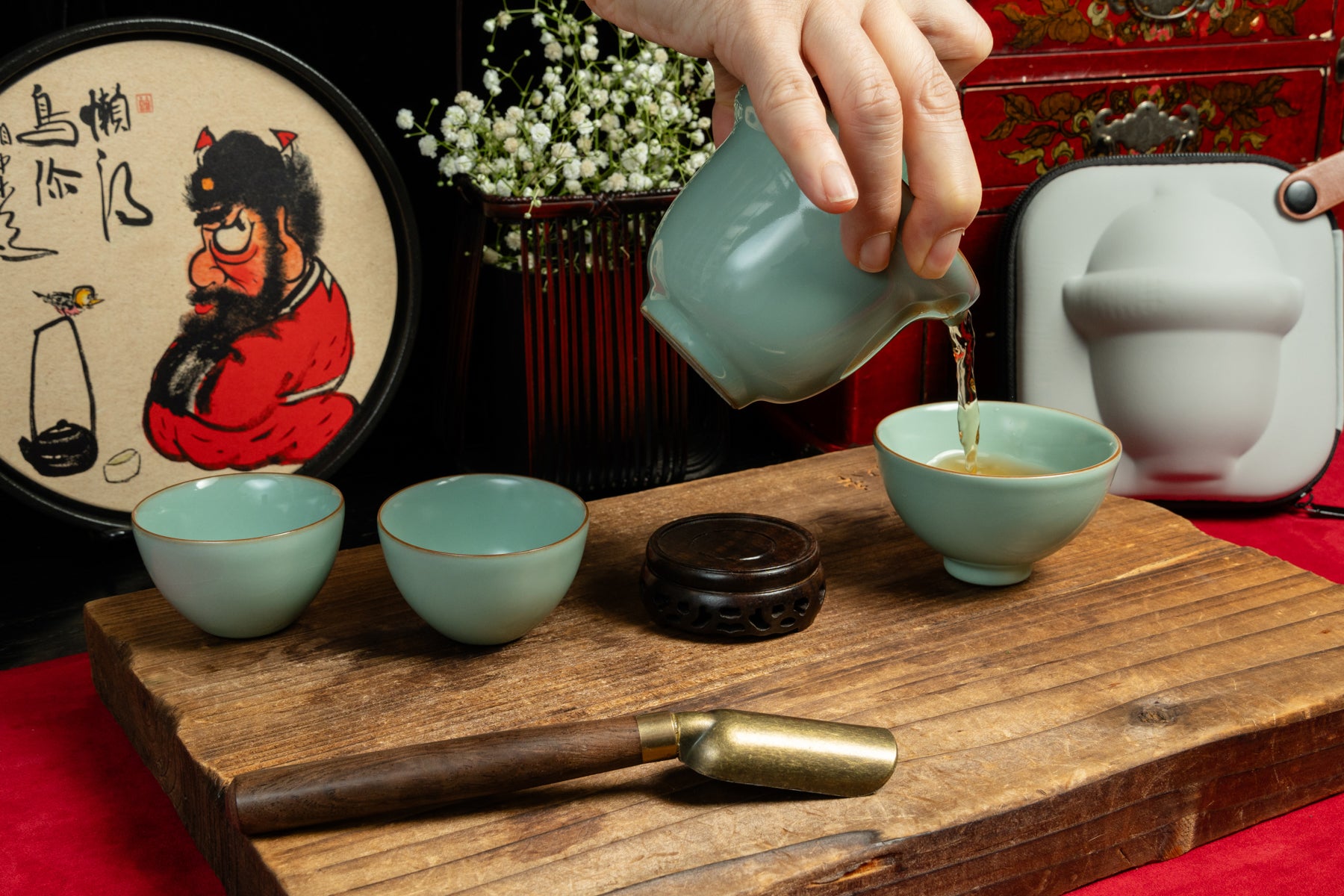 Joy of the Sky Ru Ware Portable Tea Set 汝窯天青喜樂旅行套裝