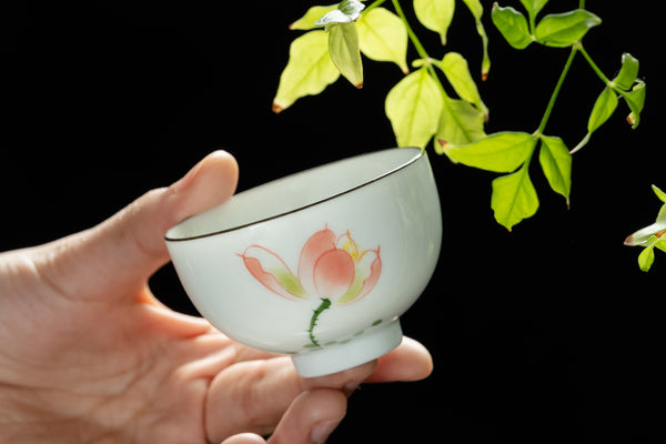 Pink Lotus Hand-Painted Cup 禪定手繪杯