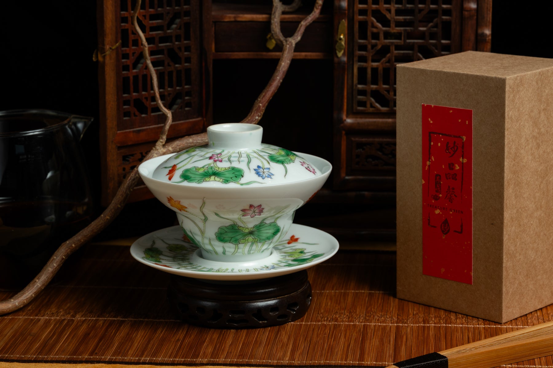 Jingdezhen Lotus Dance Gaiwan 景德鎮 蓋碗