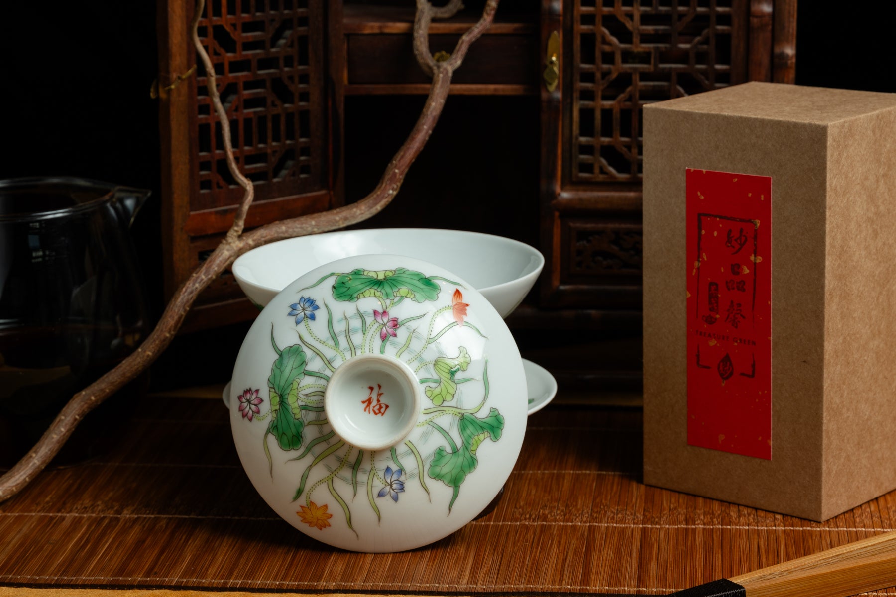 Jingdezhen Lotus Dance Gaiwan 景德鎮 蓋碗