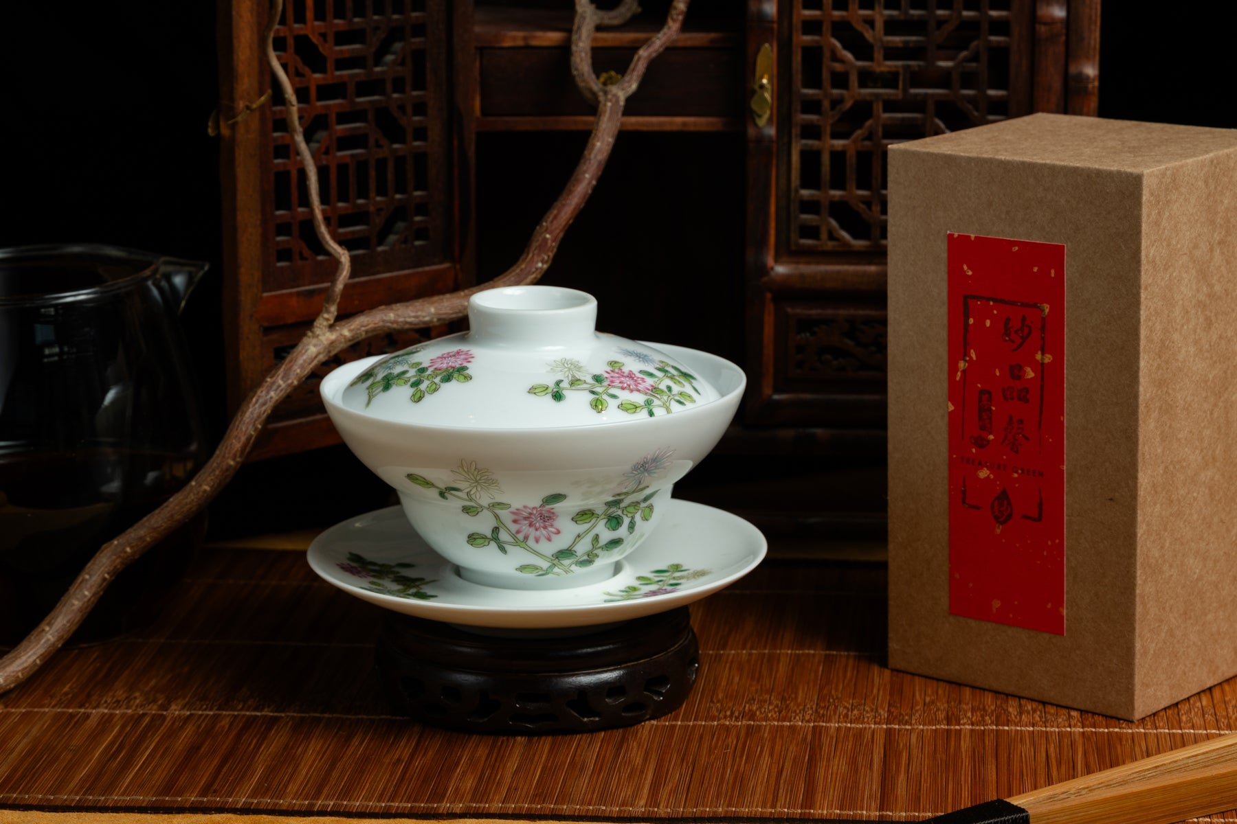 Jingdezhen Tri Floral Gaiwan 景德鎮 蓋碗