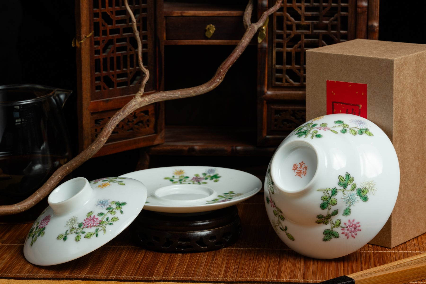 Jingdezhen Tri Floral Gaiwan 景德鎮 蓋碗