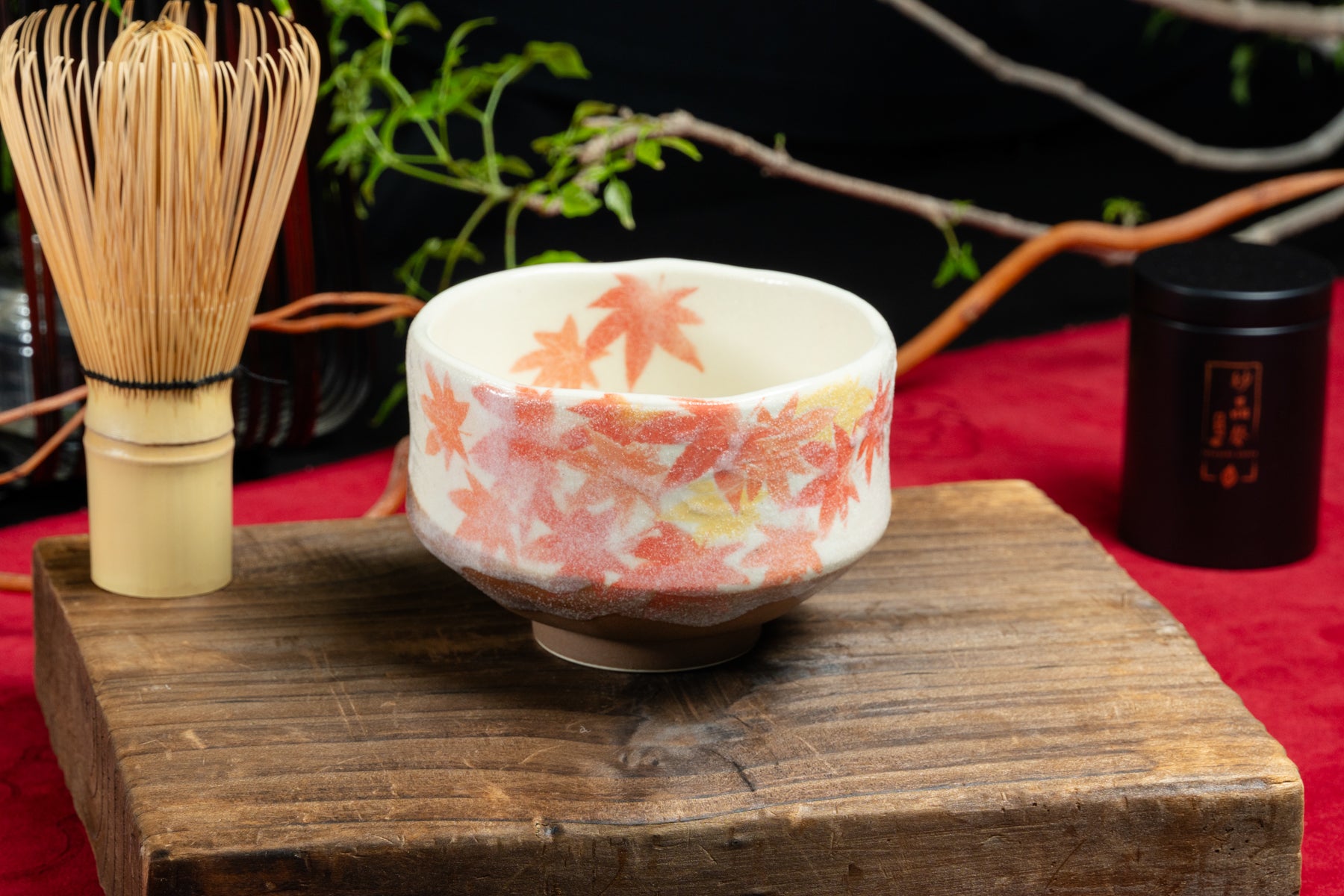 Matcha Chawan - Maple Leaf 楓葉