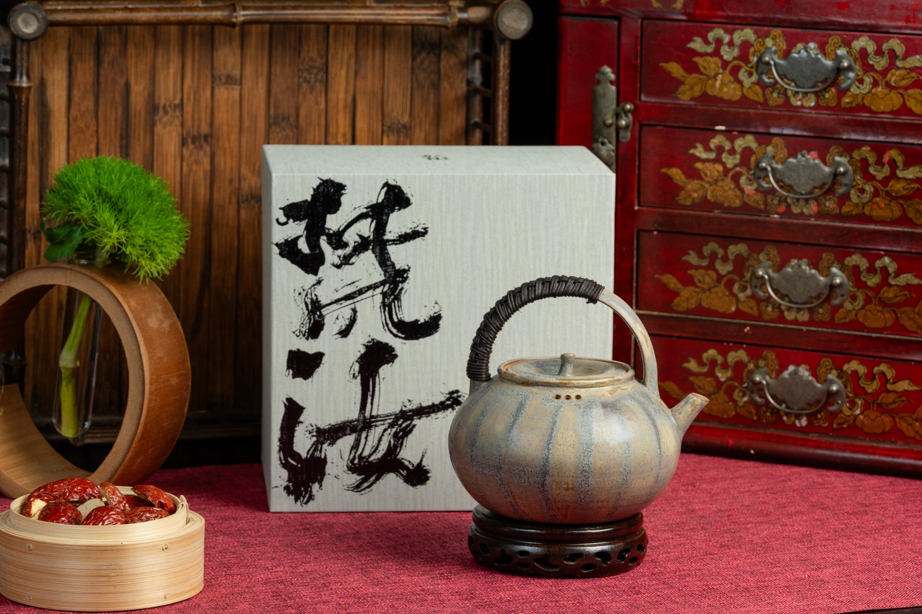 Fan Ru Joseon Blue-Grey Vine-Wrapped Teapot 梵汝李朝青灰藤編提梁壺