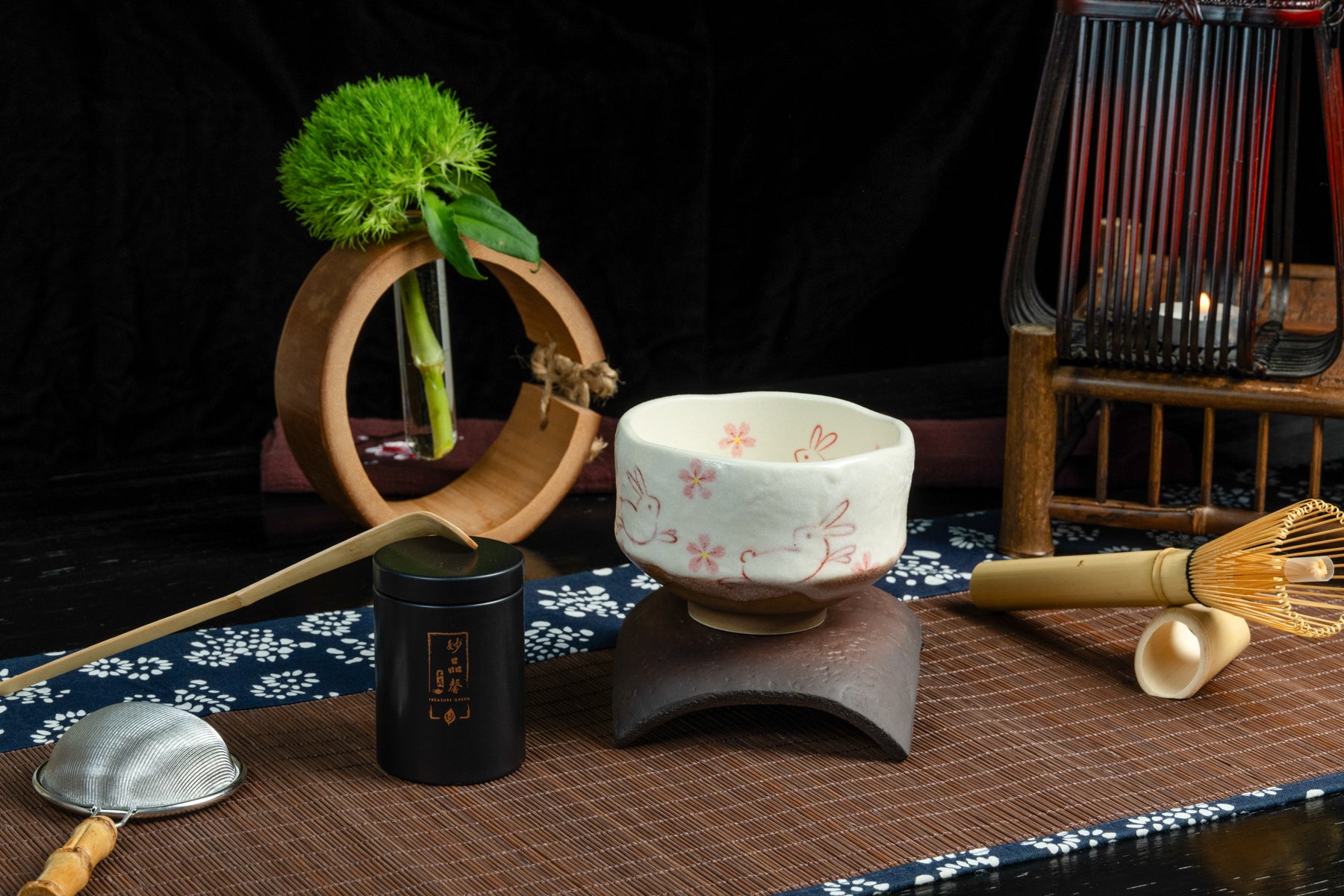 Mino Ware Cup Sakura Rabbit 茶碗樱花兔