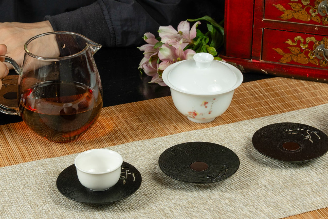 Tea Ceremony Coaster 禪意茶杯墊 - Matte Black