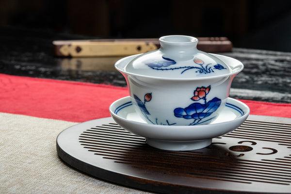 Fortune Lotus Jingdezhen Porcelain Gaiwan