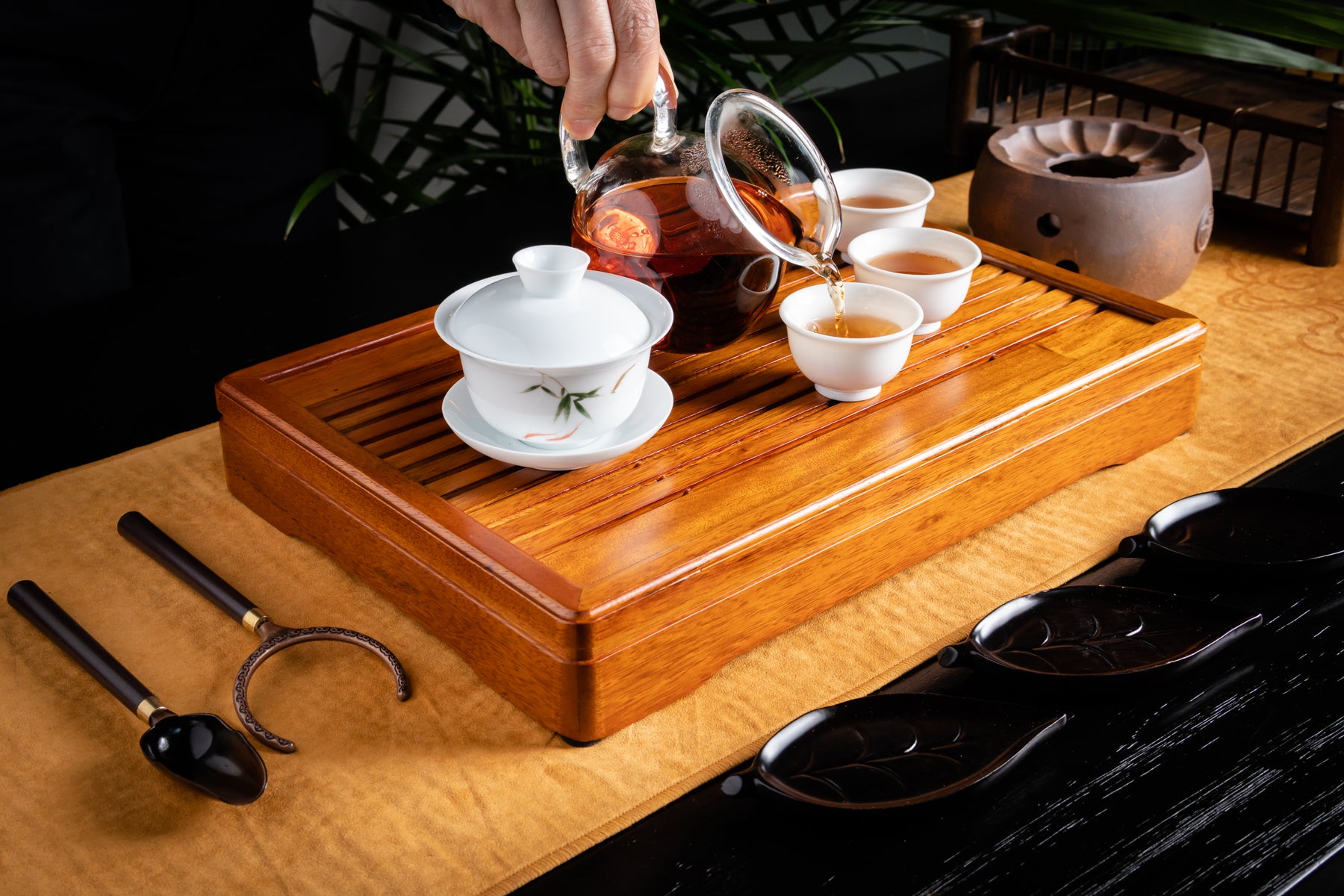 The Classic Wood Tea Tray 綠心檀古典茶盤