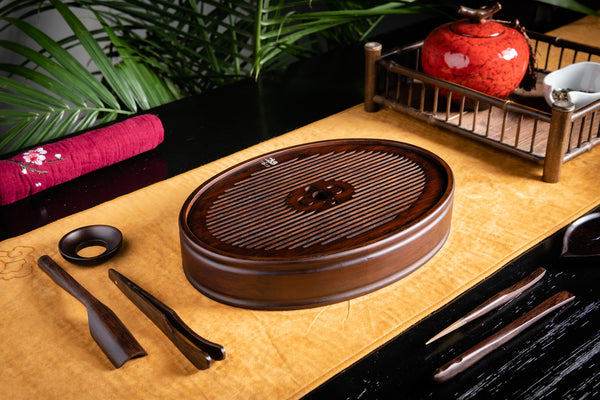 Fortune Heart Aged Bamboo Tea Tray (S)