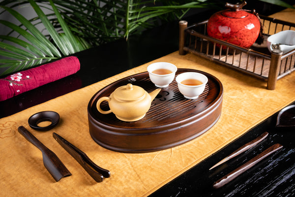 Fortune Heart Aged Bamboo Tea Tray (S)