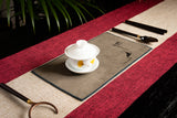Ceremonial Tea Table Runner Set - Linen (Red)