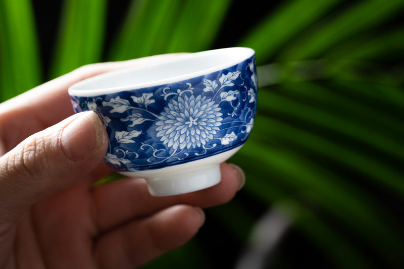 Blue Floral Tasting Cup