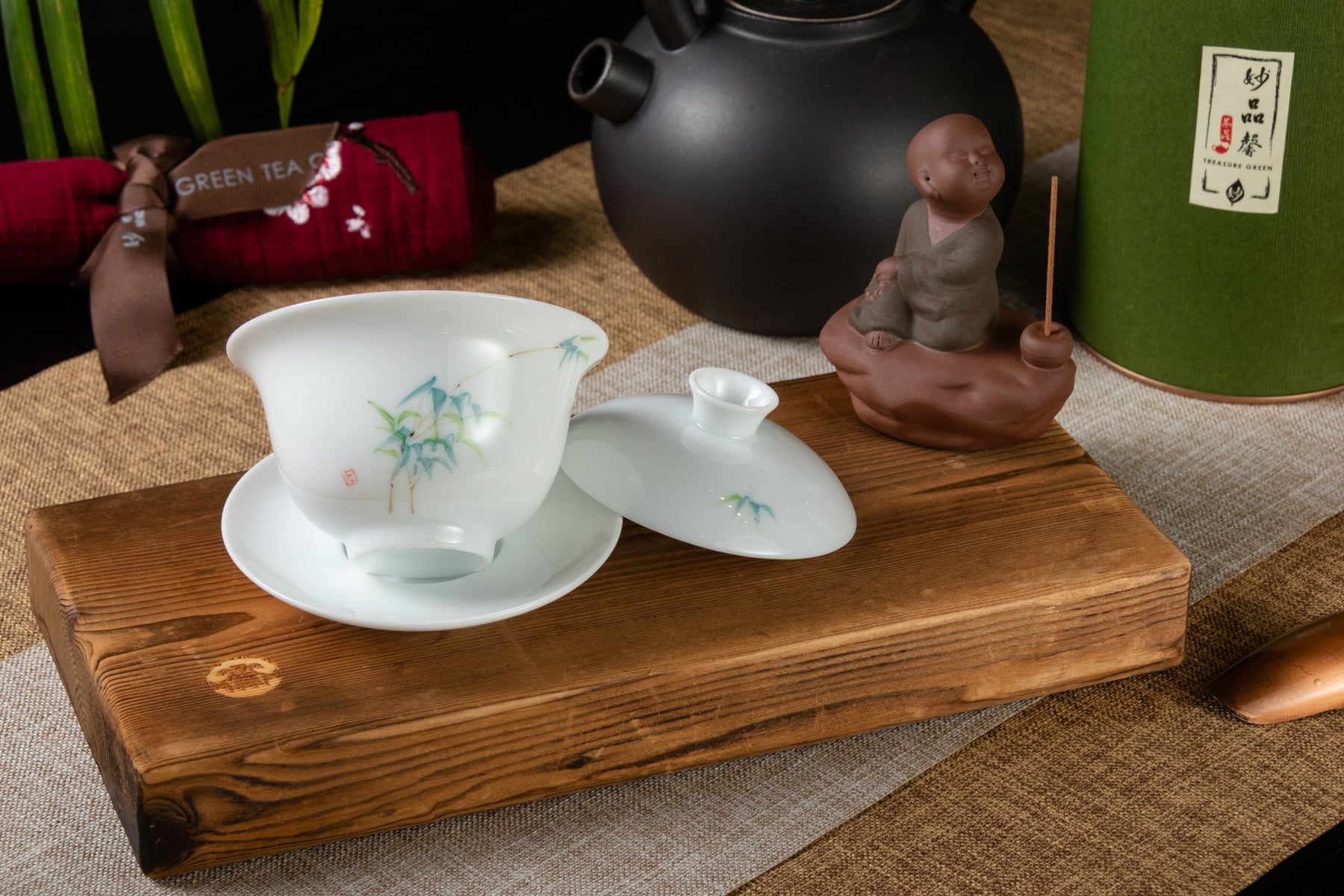 Rainbow Bamboo Gaiwan 高白玉瓷竹蓋碗